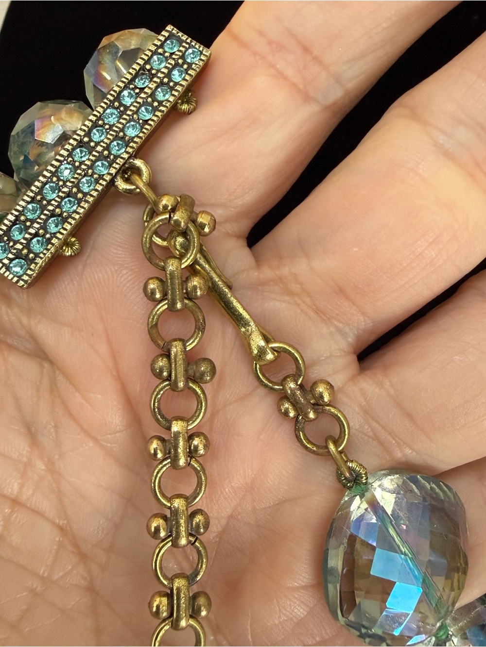 Heidi Daus Iridescent Blue Multi-Strand Fish Pendant Necklace - Picture 4 of 8
